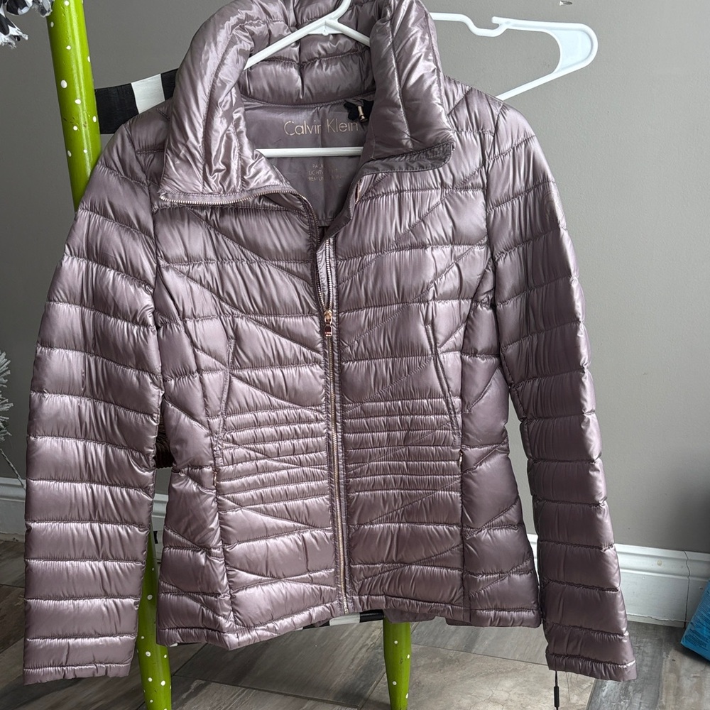 Calvin Klein Women's Shimmering Purple Puffer Jacket